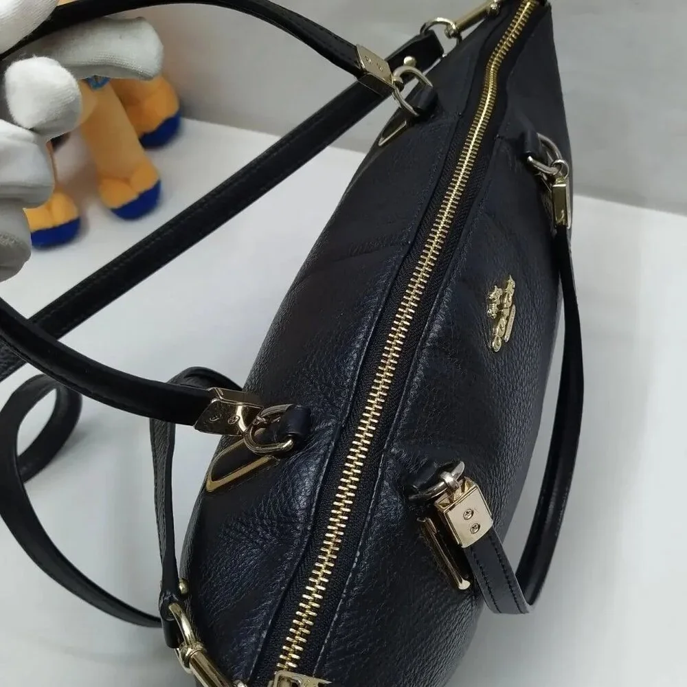 Coach Black Pebbled Leather Crossbody Tote